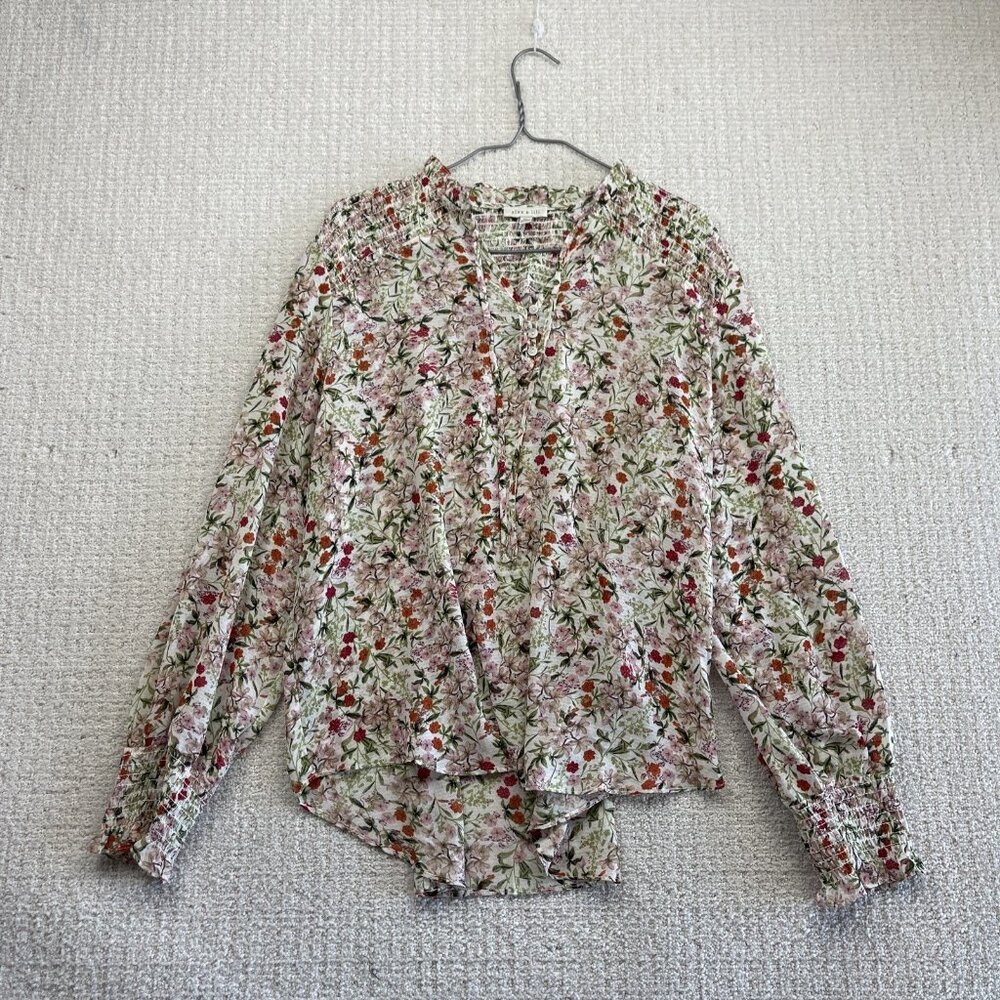 Alex & Lili Blouse Flowy Floral Boho Casual Top Wom XL Peasant Cottage core